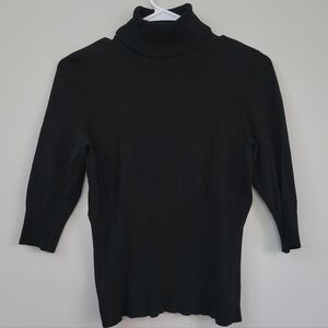 White House Black Market Elbow Sleeve Turtleneck Women's Size M Luxury Old Money